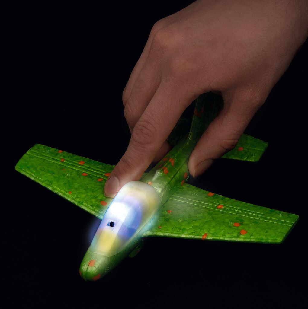 LED vliegtuig met licht 17 cm 3 assorti